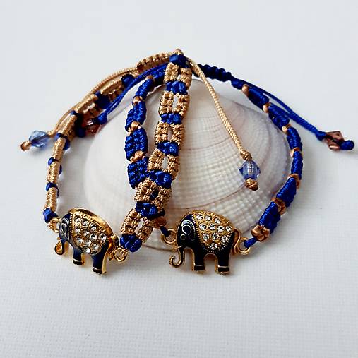 Náramky - 18-Dámsky náramok modrý slon - 16919167_