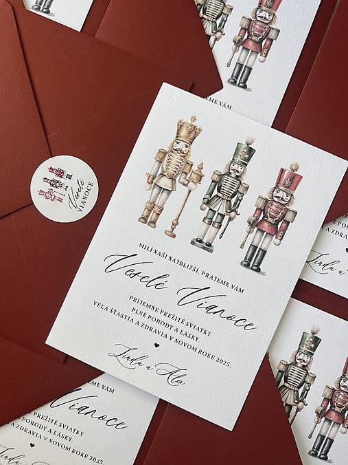 Papiernictvo - Vianočný personalizovaný pozdrav Luskáčik - 16922564_