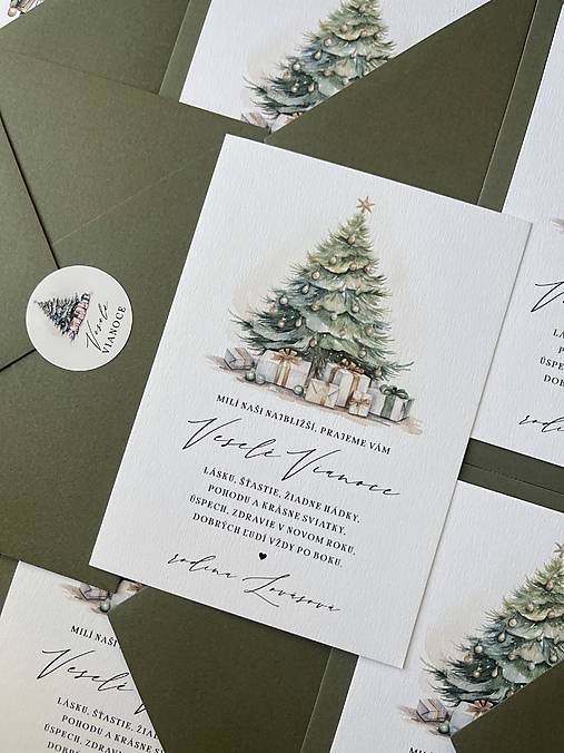 Papiernictvo - Vianočný personalizovaný pozdrav Vianočný stromček - 16922565_