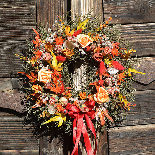 Dekorácie - Jesenný venček - 16923328_