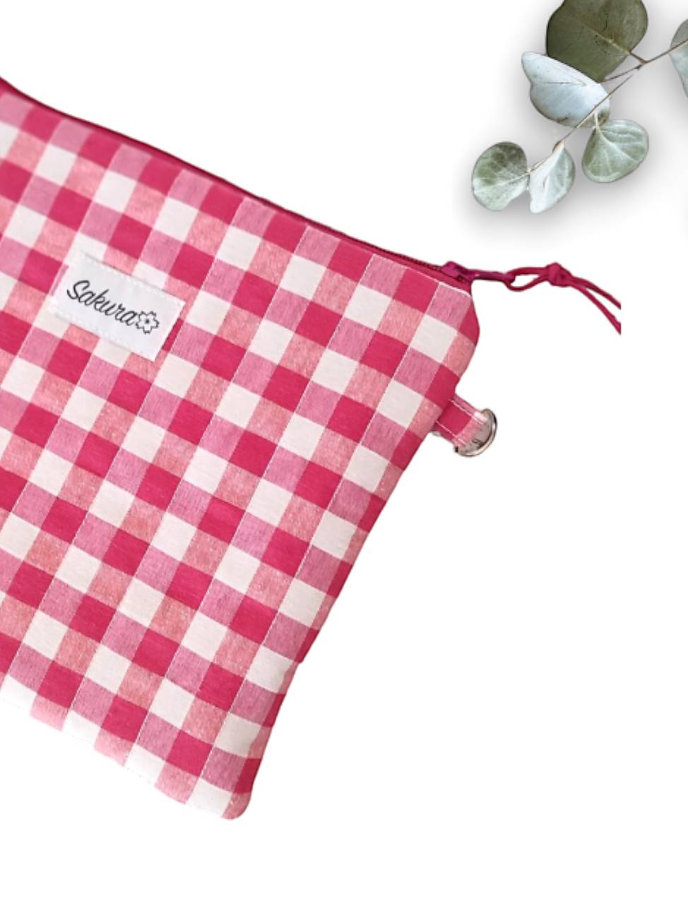 Taštička kozmetická káro ružové 