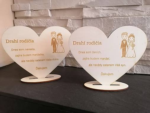 Tabuľky - Poďakovanie rodičom na podstavci _ aj personalizovane - 16922846_