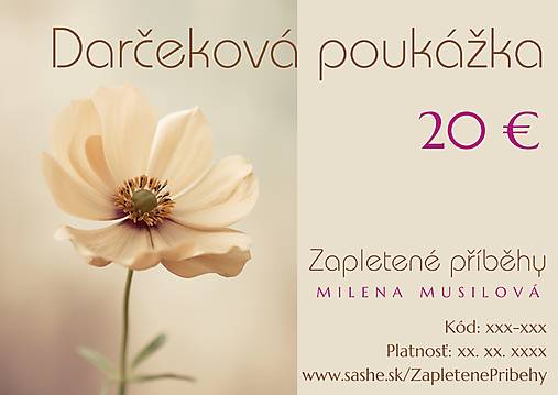 Darčekové poukážky - Darčeková poukážka 20 € - 16927187_