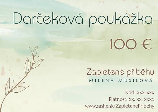 Darčekové poukážky - Darčeková poukážka 100 € - 16927189_