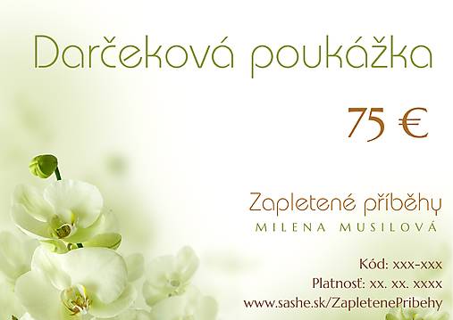 Darčekové poukážky - Darčeková poukážka 75 € - 16927198_