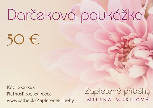 Darčekové poukážky - Darčeková poukážka 50 € - 16927201_