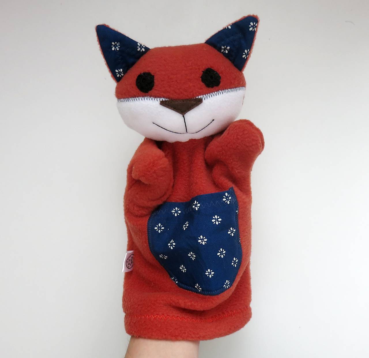 Maňuška na ruku - modrotlačová limitka (Líška.)