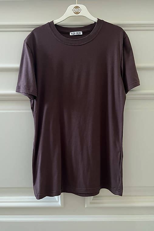 Topy, tričká, tielka - Tričko z organickej bavlny UNISEX okrúhly výstrih CHOCOLATE - 16925986_