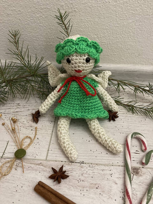 Dekorácie - ANJEL / háčkovaná dekorácia/hračka - 16927346_