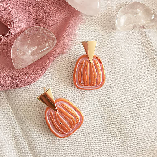 Náušnice - Náušnice Highlight Your Blush (tekvičky) - 16930459_