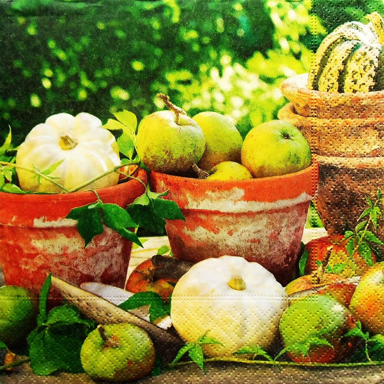 S1284 - Servítky - jeseň, záhrada, jablká, tekvice