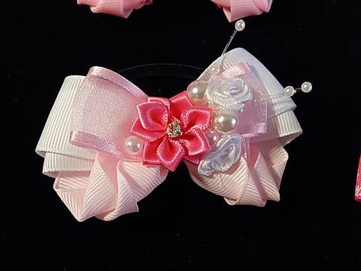 Komponenty - Mašličková sponka Pink1 - 16934432_