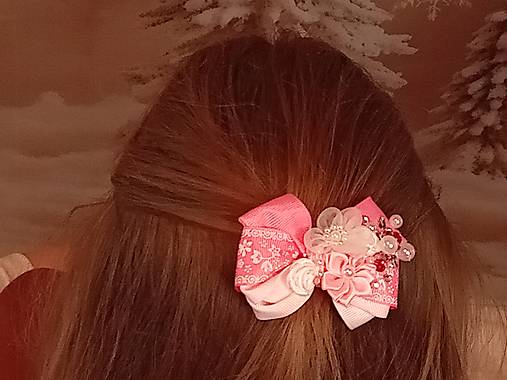 Komponenty - Mašličková sponka Pink2 - 16934475_