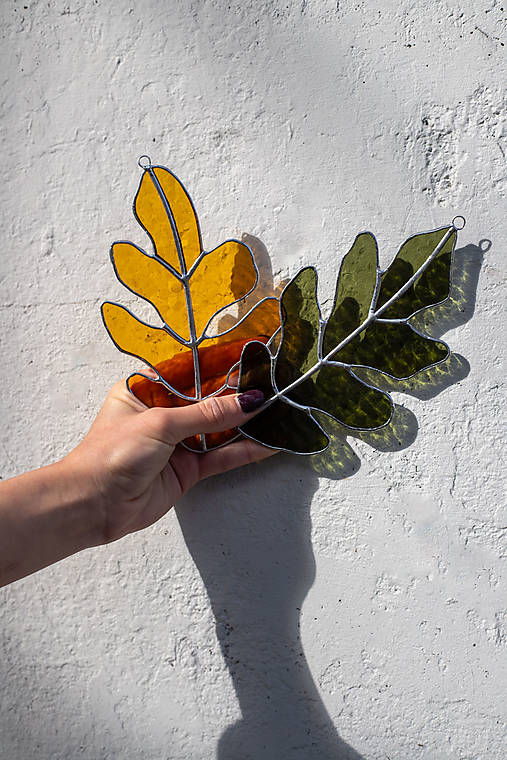 Dekorácie - Jesenná závesná dekorácia "LIST" - 16936835_