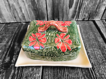 Nádoby - Maselnička Lúka zelená 250g - 16939023_
