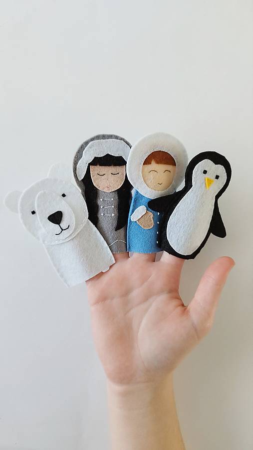 Hračky - Bábky na prsty: Obyvatelia severného pólu - 16942553_