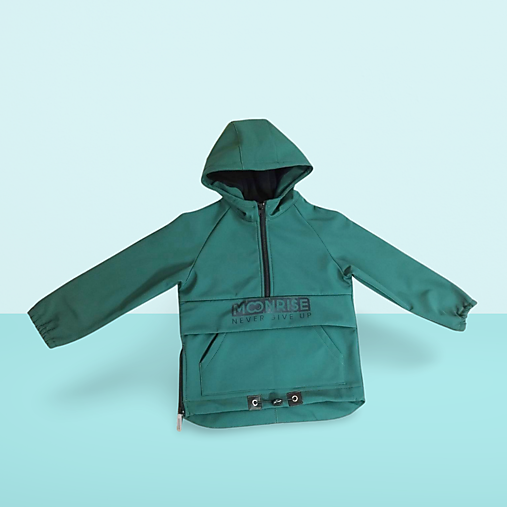 Detské oblečenie - Detská softshell bunda - anorak forest green - 16942324_