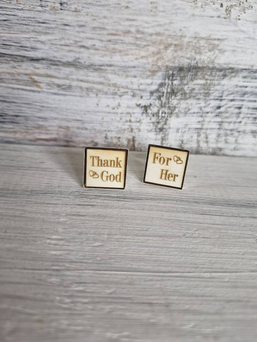 Pánske šperky - Manžetové gombíky - Thank God For Her - 16940906_