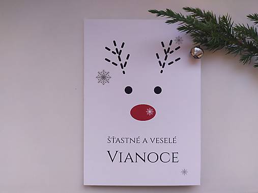 Papiernictvo - Moderná vianočná pohľadnica - Jeleň - 16941063_