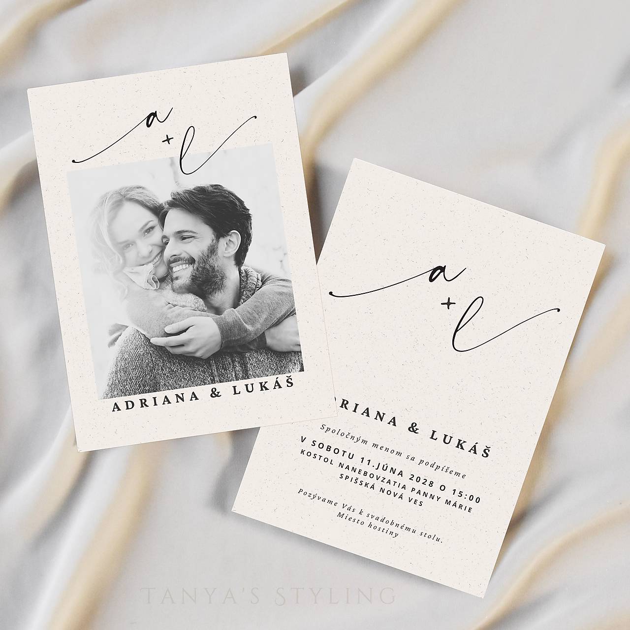 Minimalistické oznámenie s fotkou