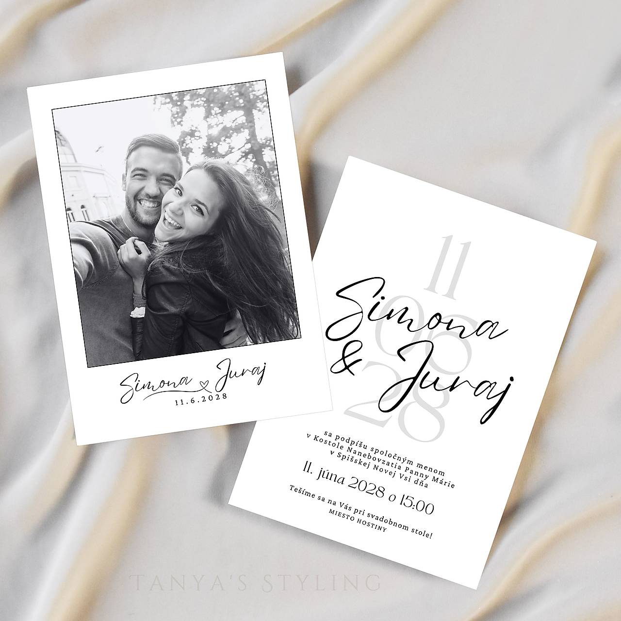 Minimalistické oznámenie s fotkou