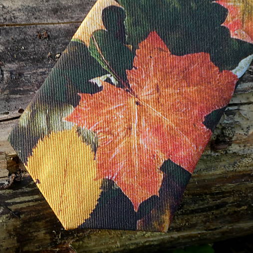 Pánske doplnky - Kravata Jesenné lístie - 16946315_