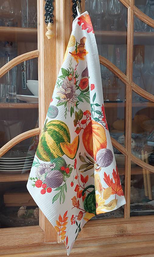 Úžitkový textil - Set 2 kuchynských utierok v darčekovom balení  (Tekvice) - 16945112_