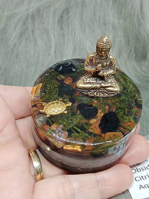 Dekorácie - Orgonitový disk " Budha"  - 16944114_