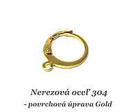 Komponenty - Mechanická náušnica krúžok /zlatá farba/ /M2205/ - nerez.oceľ 304 - 16947647_