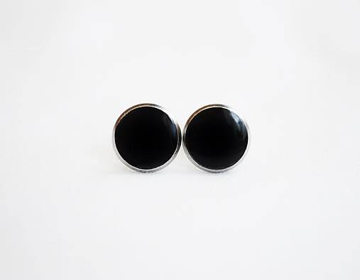 Náušnice - Živicové náušnice 0,8 cm - Čierne (chirur.oceľ) - 16949228_
