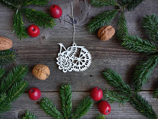 Dekorácie - Folk ozdôbka - Vtáčik 2 - 16948294_