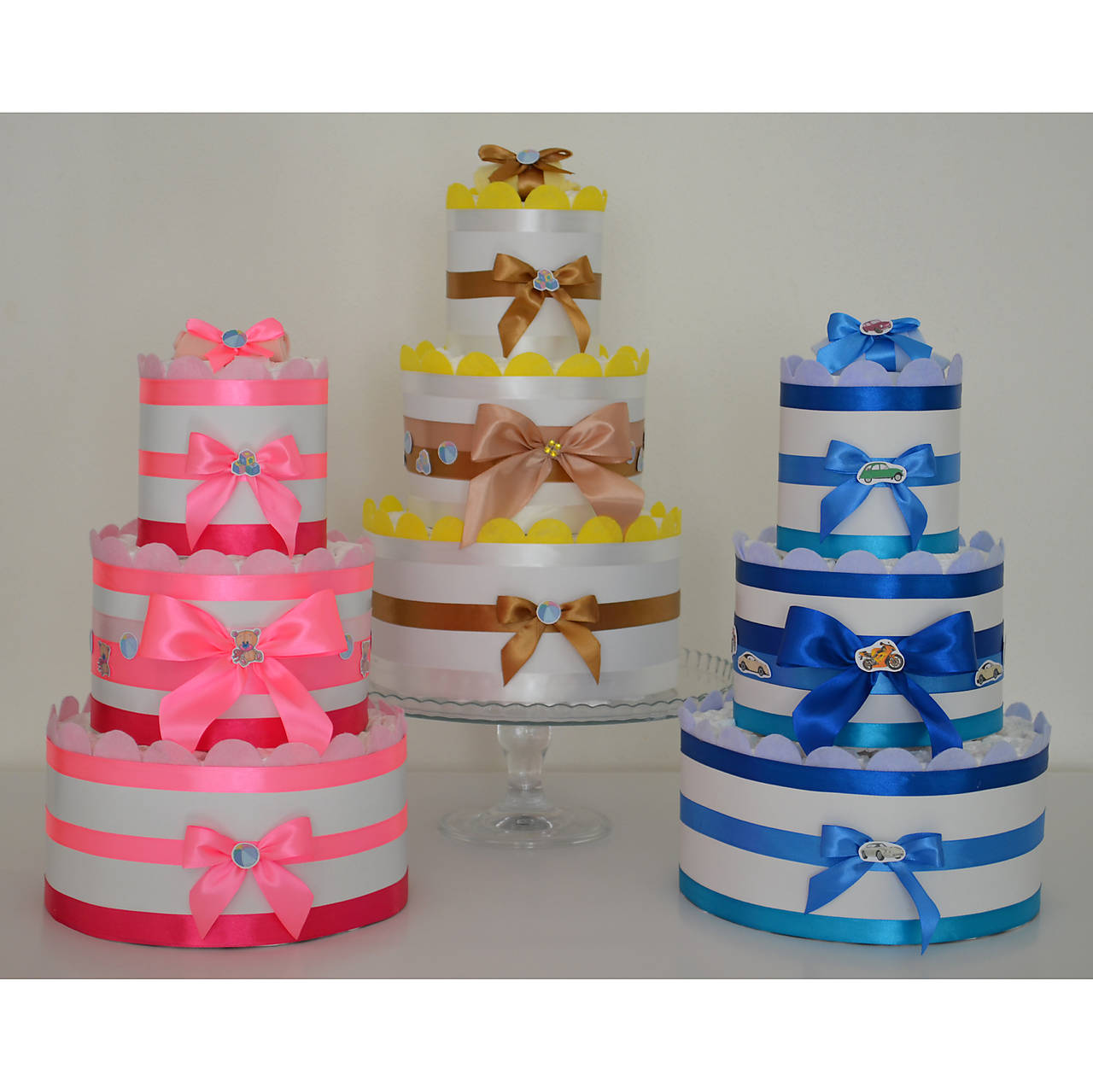 Plienková torta 3-poschodová (Veľkosť plienok č.6 (nad 15kg))