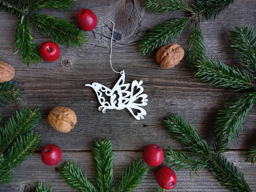 Dekorácie - Folk ozdôbka - Vtáčik 3 - 16949410_