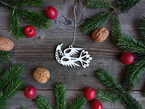 Dekorácie - Folk ozdôbka - Vtáčik 4 - 16950147_