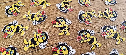 Galantéria - Drevený gombík Včielka - 16953893_