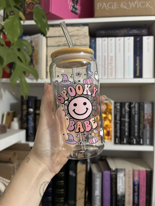 Nádoby - Spooky babe pohár so slamkou - 16954735_