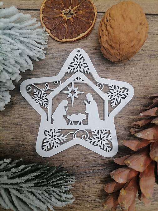 Dekorácie - Biela hviezda betlehem - 16958272_