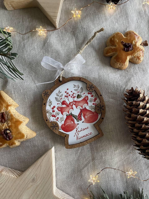 Dekorácie - Vianočná ozdoba Líšky - 16960506_