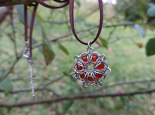 Náhrdelníky - Náhrdelník oranžový vo farbe jarabin - 16959617_