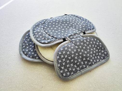Detský textil - VLNIENKA zmenšovacia vložka do autosedačky Cybex Sirona T 100% Merino top super wash Natural  Mašličky Antracit - 16961963_
