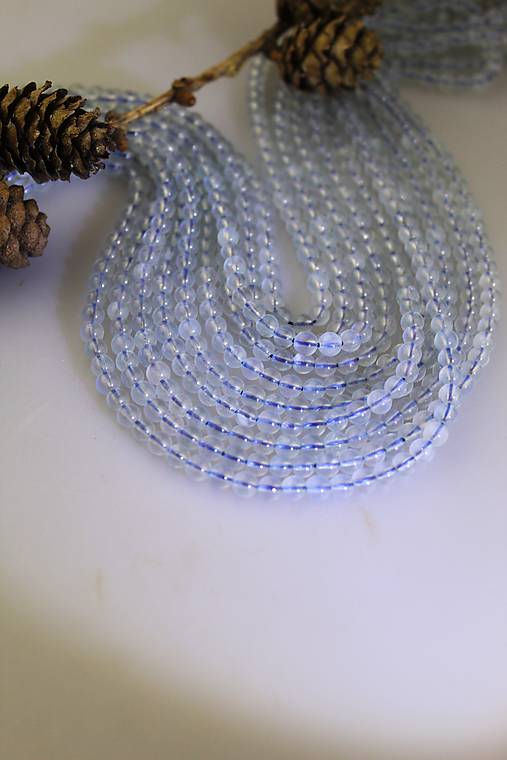 Minerály - akvamarín korálky 4mm- celá šnúra - 16960786_