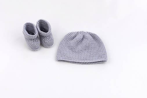 Detské súpravy - Šedá súprava MERINO/KAŠMÍR - 16960452_