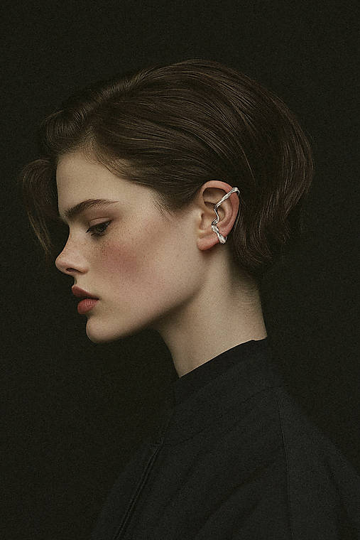 Náušnice - Ear cuff vlnenie - 16961968_