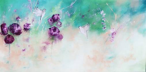 Obrazy - Pivoňkova záhrada 120x60 - 16960408_