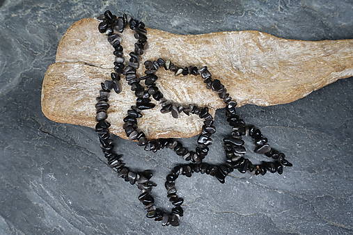 Minerály - Obsidián čierny strieborný zlomky - 16965132_