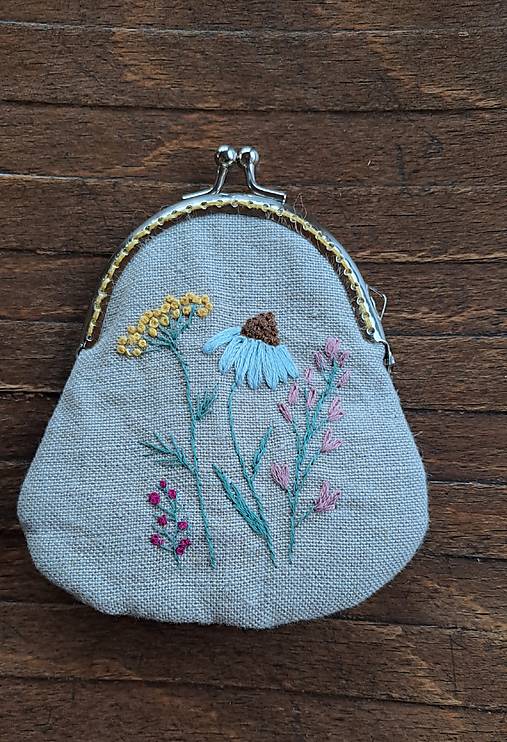 Peňaženky - Ľanová mini peňaženka - 16963965_