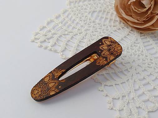 Ozdoby do vlasov - Folklórne Drevené Sponky do Vlasov Detva (Klasik) - 16962741_