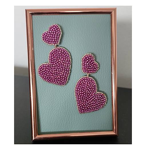 Náušnice - Pink hearts - 16963998_