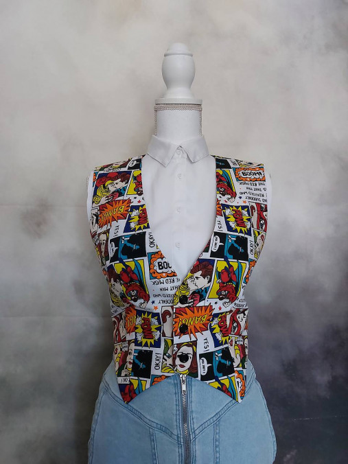 Vesty - Dámska vesta komiks - 16962685_