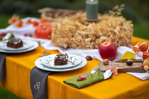 Úžitkový textil - Ľanový obrus Autumn Mood - 16963819_